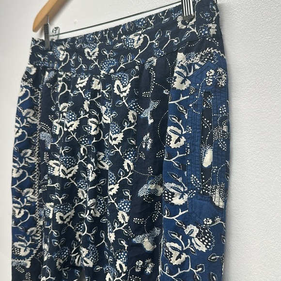 Ulla Johnson Suki Jogger Slouchy Pants Floral Cotton Stretch Navy Blue Size 6 - Picture 3 of 11